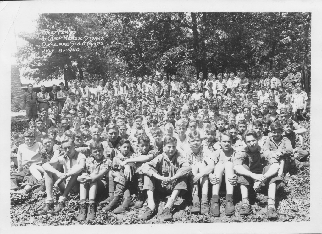 Bob Burns and Scouting friends at Camp Stuart - July 3, 1940